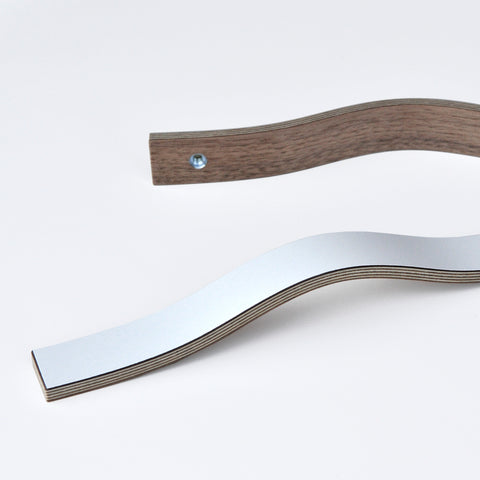 Grey wooden laminated furniture handles