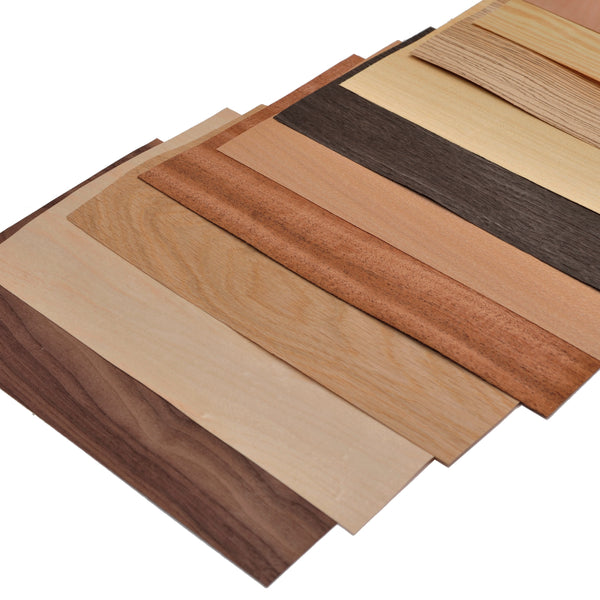 Wood veneer mixed pack- small set of 12 sheets.