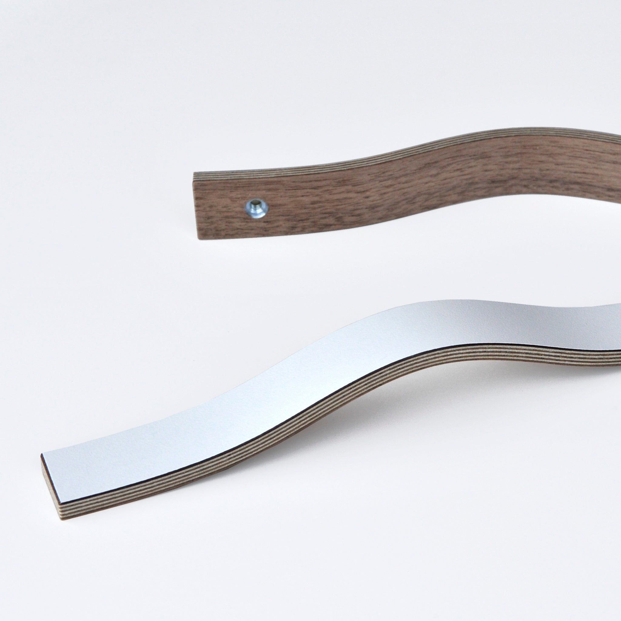 Grey wooden laminated handles
